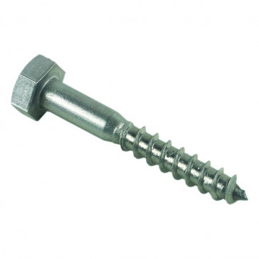 Vis à bois tête hexagonale (Tirefond) inox A2 - Diamètre : 7 mm - Longueur : 40 mm