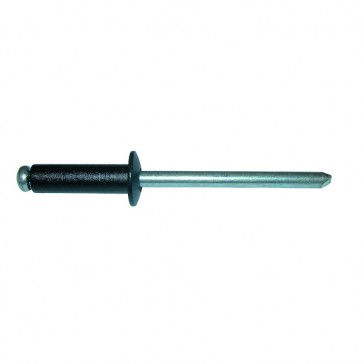 Rivet aveugle tête plate aluminium/acier noir - Diamètre de la tige : 4,8 mm - Longueur du rivet : 12 mm