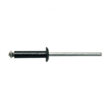 Rivet aveugle éclaté tête plate aluminium/acier noir - Diamètre de la tige : 4 mm - Longueur du rivet : 16 mm