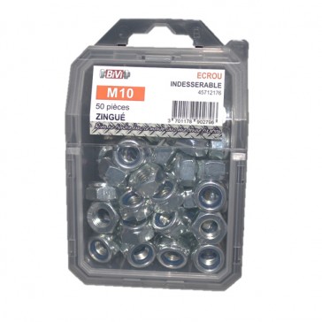 Écrou indesserrable DIN 985 Classe I8I Zingué Coque de 100 pièces - 8 mm