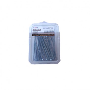 Vis pour panneaux agglomérés tête fraisée Pozidriv® filetage partiel Zingué Coque de 50 pièces - 6 x 80 mm