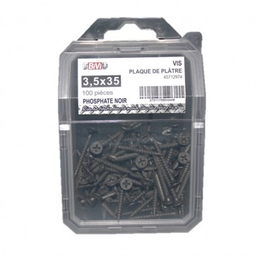 Vis plaque de plâtre tête trompette empreinte Phillips® Coque de 100 pièces - Diamètre 25 mm
