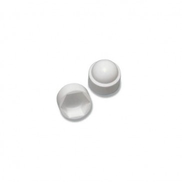 Cache écrou blanc - 12 mm cote sur plats 18 mm