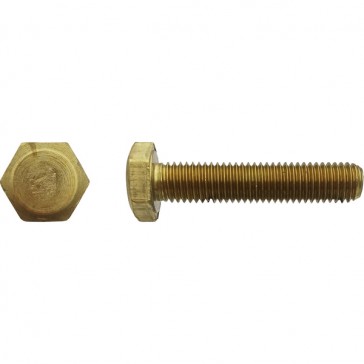 Vis tête hexagonale totalement filetée Laiton - 10 x 80 mm