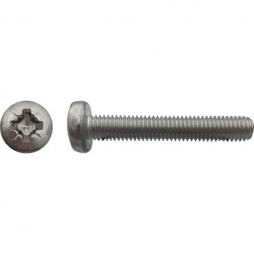 Vis à métaux tête cylindrique bombée large Pozidriv® Inox A2 - 3 x 5 mm