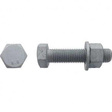 Boulon tête hexagonale partiellement fileté classe 8.8 avec rondelle GEOMET 500 B - 16 x 80 mm