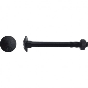 Boulon tête ronde collé carré (TRCC) Zingué noir - 7 x 45 mm