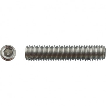 Vis sans tête à bout plat six pans creux (STHC) Inox A2 - 8 x 20 mm