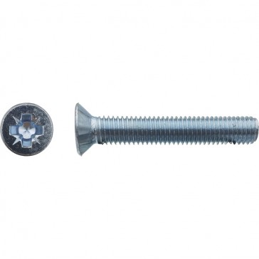 Vis à métaux tête fraisée Pozidriv® Zingué - 5 x 70 mm