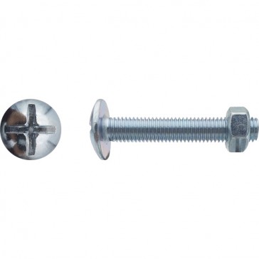 Boulon poêlier tête ronde large fendue en croix NFE 25129 ISO 4032 Zingué - 8 x 70 mm