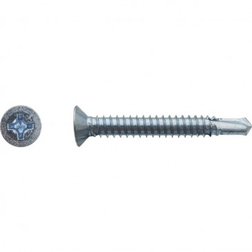 Vis autoperceuse tête fraisée empreinte Phillips® Zingué - 4,8 x 38 mm