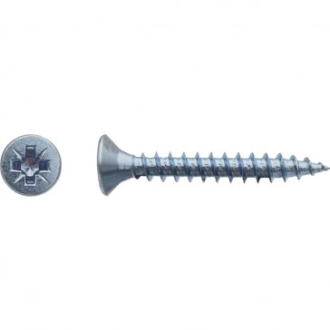 Vis pour panneaux agglomérés tête fraisée Pozidriv® Zingué - 5 x 50 mm