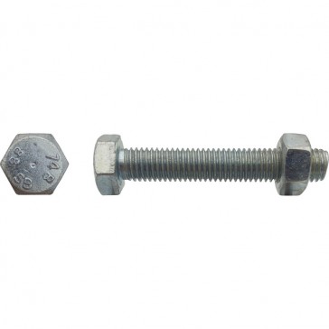 Boulon tête hexagonale SB ISO 4017/4032 Filetage Total classe 8,8 - 24 x 50 mm Zingué