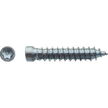 Vis béton pour fixation de châssis tête cylindrique réduite Torx® T30 zingué - 7,5 x 112 mm