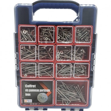 Coffret de 730 Vis panneau particule (Vis Agglo) Tête Fraisée Pozidriv® Inox A2