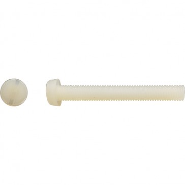 Vis à métaux tête cylindrique fendue PA 6,6 naturel - 6 x 25 mm